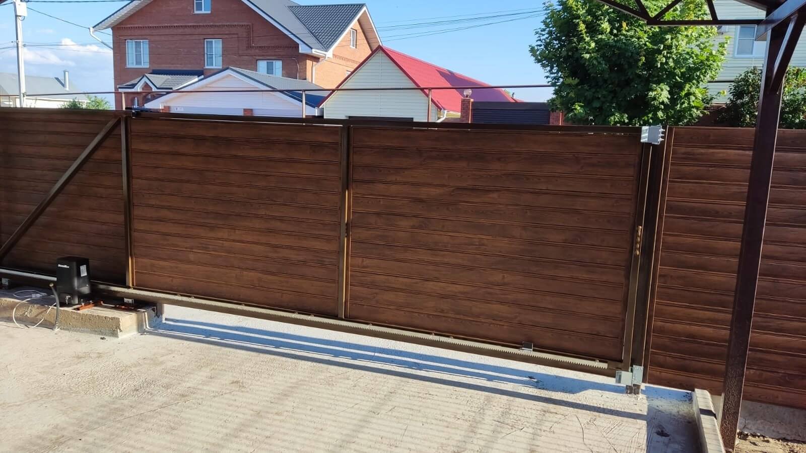 Забор-ранчо из металлопланкена 76м Printech Каштан 2-х сторонний фото3 в Тольятти